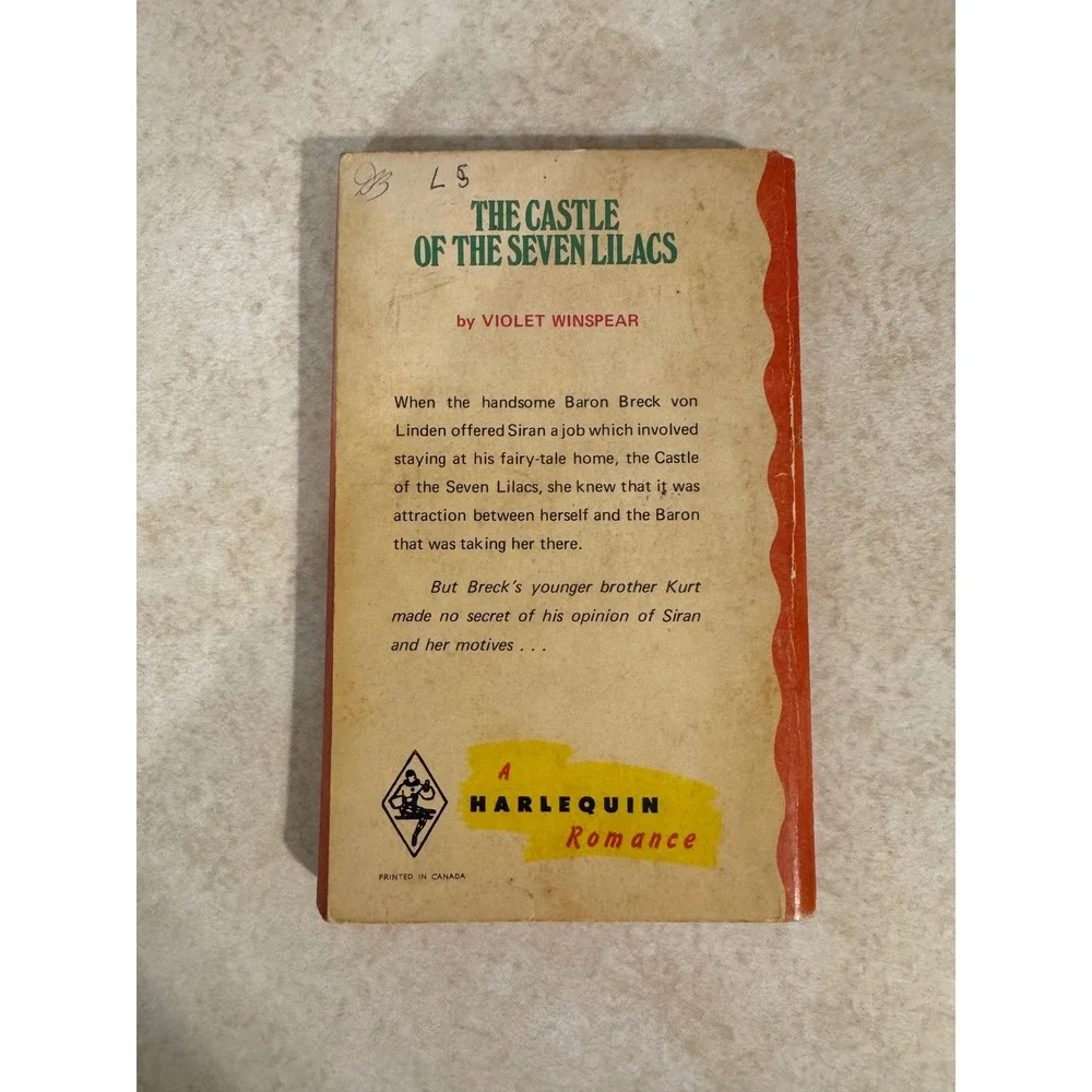 The Castle of the Seven‎ Lilacs Violet Winspear Harlequin Romance 1514 Vtg 1971